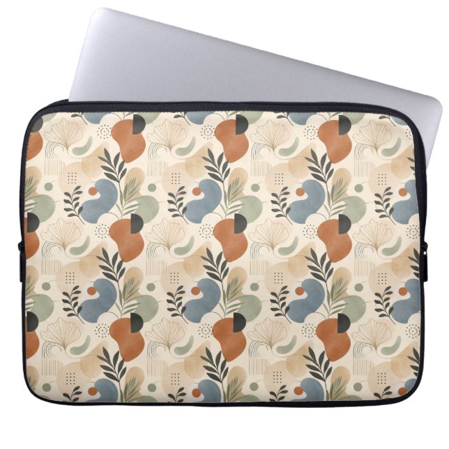Funda para portátil abstracta boho neutra (Frente)