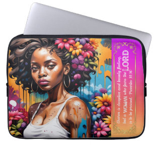 Funda Para Portátil Abstracta mujer de proverbios de fe 31 30