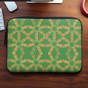 Funda Para Portátil Abstracto cloroso simétrico Starburst color verde 