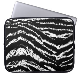 Funda Para Portátil Abstracto De Mano Dos Colores Rayas De Cebra Repet