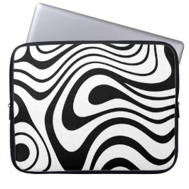 Funda Para Portátil Abstracto de mármol en blanco y negro