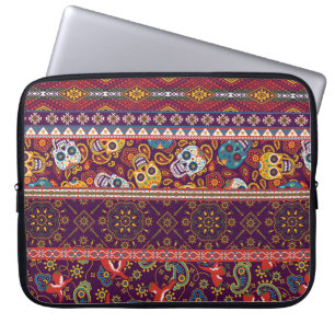 Funda Para Portátil abstracto de tejido tradicional de estilo mexicano