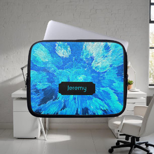 Funda Para Portátil Abstracto, moderno, turquesa, mosaico hawaiano