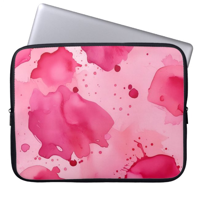 Funda Para Portátil Abstracto Rosa sobre Rosa (Frente)