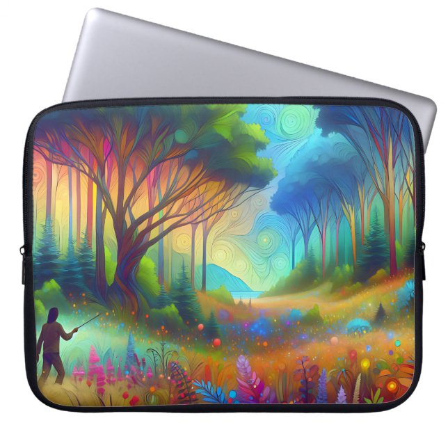 Funda Para Portátil Abstrakte Waldlandschafts Grafik (Frente)