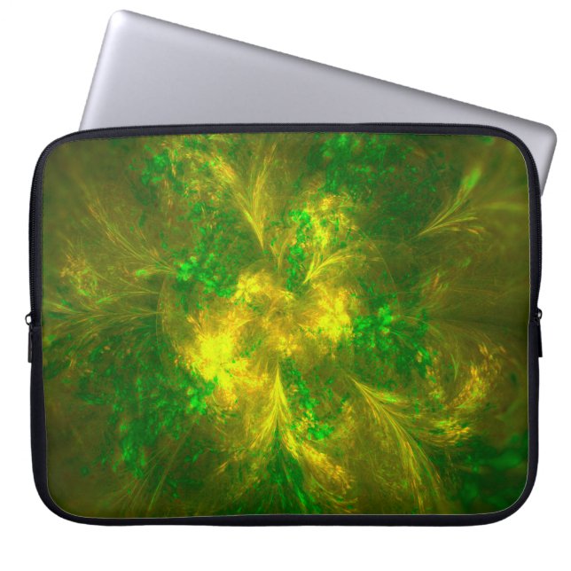 Funda Para Portátil Abstrato Flores Flores Claras Patrones Amarillos Y (Frente)