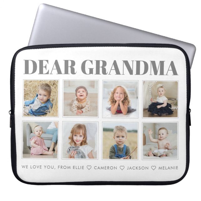 Funda Para Portátil Abuela personalizada moderna te queremos 8 fotos (Frente)