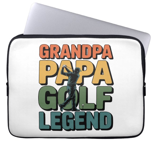 Funda Para Portátil Abuelo abuelo de la leyenda del golf (Frente)