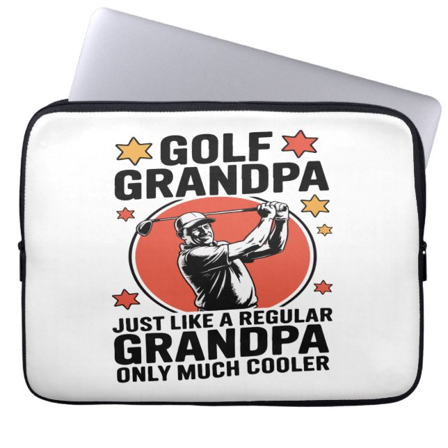 Funda Para Portátil Abuelo de golf igual que un abuelo normal (Frente)
