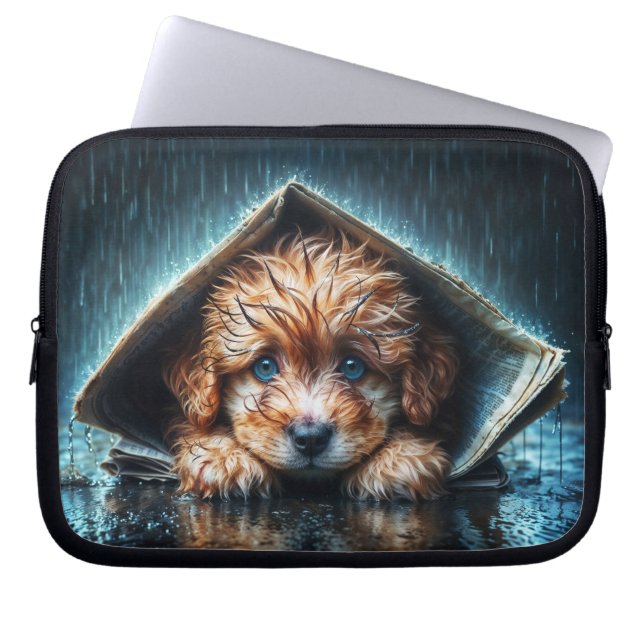 Funda Para Portátil Abundante cachorro húmedo buscando calidez y comod (Frente)