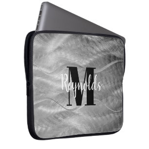 Funda Para Portátil Acabado plateado Metalizado con cepillo de plata