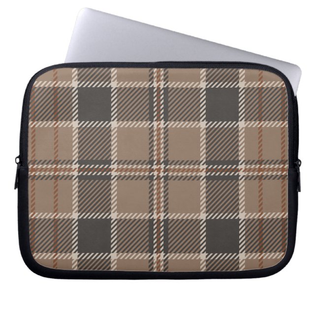 Funda Para Portátil Academia Taupe Tartan (Frente)