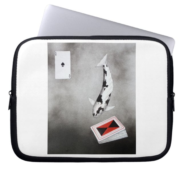 Funda Para Portátil Ace de Koi japonés de espadas (Frente)