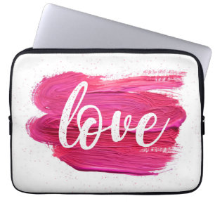 Funda Para Portátil Aceite rosa Paint Love comillas abstractas mínimas