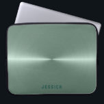 Funda Para Portátil Acero inoxidable verde metálico<br><div class="desc">Elegante fondo verde metálico,  brillante apariencia de acero inoxidable.</div>