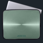 Funda Para Portátil Acero inoxidable verde metálico<br><div class="desc">Elegante fondo verde metálico,  brillante apariencia de acero inoxidable.</div>