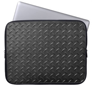 Funda Para Portátil Acero negro, textura metálica fluida.