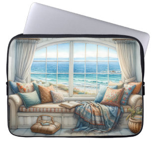 Funda Para Portátil Acogedor Asiento de Ventana Costero Cottagecore