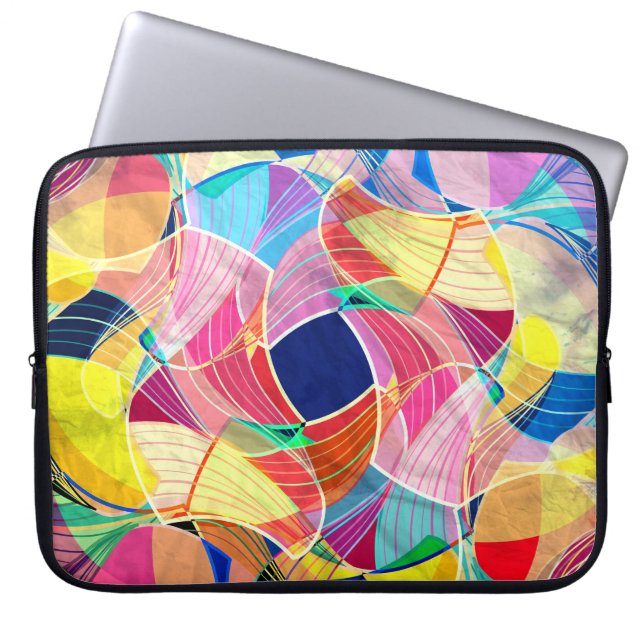 Funda Para Portátil acuarela colorida abstracta, fondo fantástico (Frente)