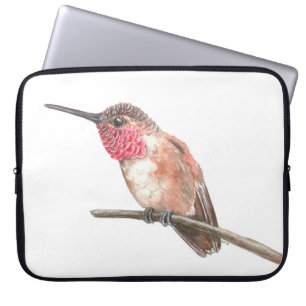 Funda Para Portátil acuarela de colibrí