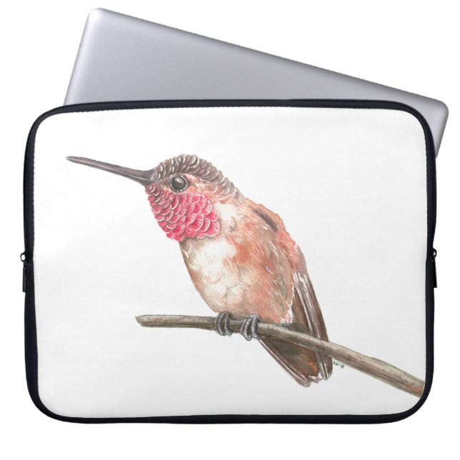 Funda Para Portátil acuarela de colibrí (Frente)