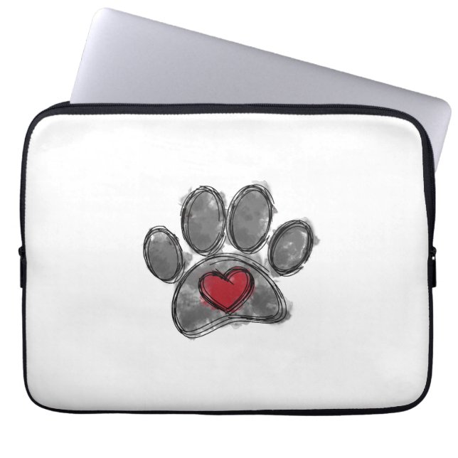 Funda Para Portátil Acuarela de dibujo de perro largo (Frente)