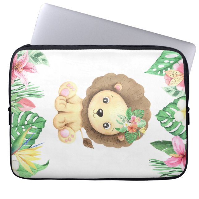 Funda Para Portátil Acuarela de flores de león (Frente)