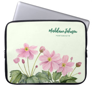 Funda Para Portátil Acuarela de negocios Anema japonés suave rosa