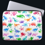 Funda Para Portátil Acuarela Dinosaurio Alphabet Colorful Dino Kids<br><div class="desc">Patrón de Dino Colorido de los Alpes de Dinosaurios. Dinosaurio por cada letra del alfabeto en una silueta acuarela colorida.</div>