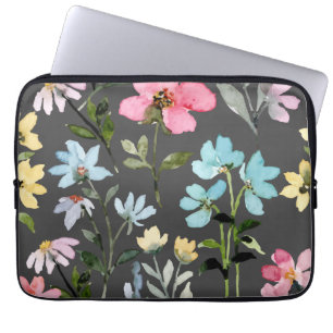 Funda Para Portátil Acuarela Flor Colorido Vintage      