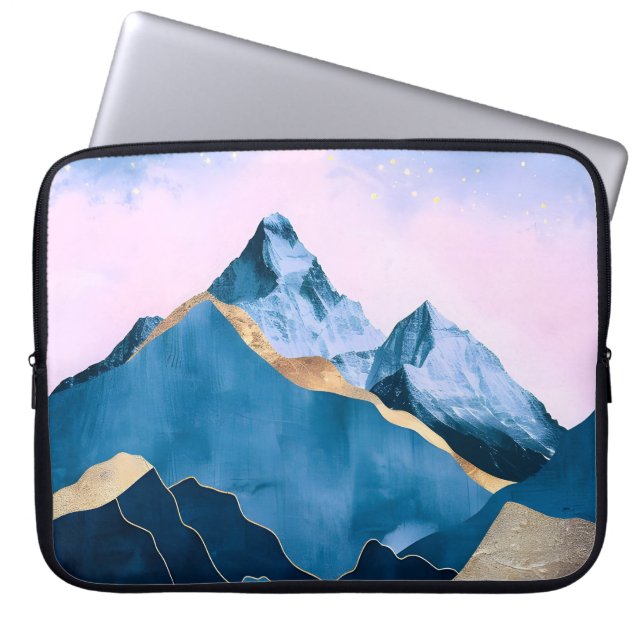 Funda Para Portátil Acuarela Golden Celestial Peaks (Frente)