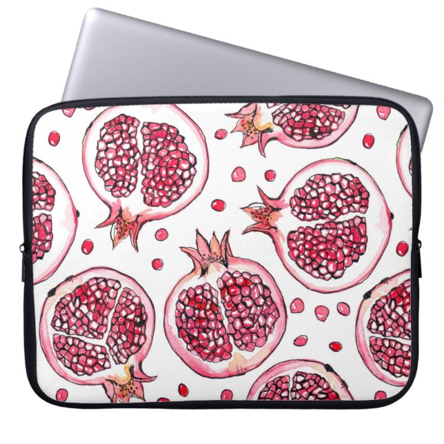 Funda Para Portátil acuarela granada y patrón de tinta (Frente)