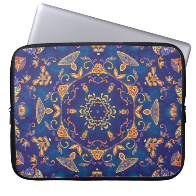 Funda Para Portátil Acuarela Kaleidoscope Mandala Oriental Design. (Frente)
