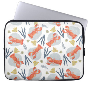 Funda Para Portátil Acuarela Lobster Crustacean Beach Sand Dollars