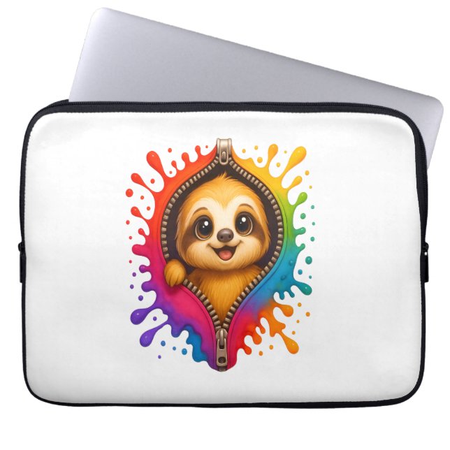 Funda Para Portátil Acuarela Sloth (Frente)