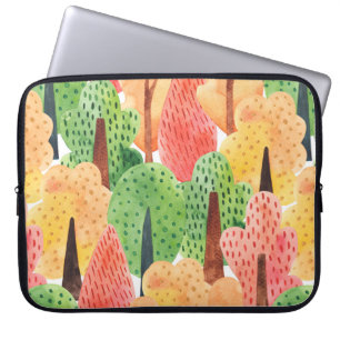 Funda Para Portátil acuarela transparente de árboles de otoño