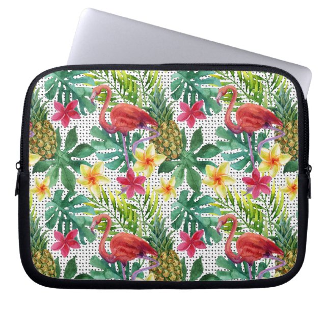 Funda Para Portátil Acuarela tropical (Frente)