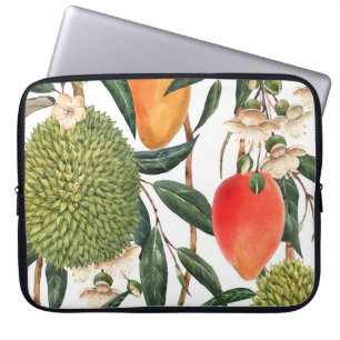 Funda Para Portátil Acuarela tropical durión, patrón de mango.