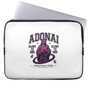 Funda Para Portátil Adonai Gloria a Dios Diseño Vectorial Cristiano Vi