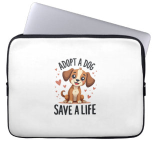 Funda Para Portátil Adopta un perro salva una vida vintage cachorro li