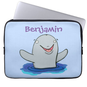 Funda Para Portátil Adorable feliz ilustracion personalizado de marsop