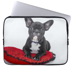 Funda Para Portátil Adorable foto de porcino de Bulldog blanco y negro
