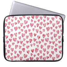 Adorable patrón de corazón de amor acuarela rosa