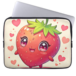 Funda Para Portátil Adorable Strawberry Love Design