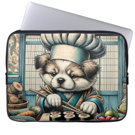Funda Para Portátil Adorable Sushi Chef Puppy