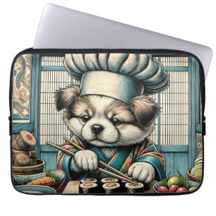Funda Para Portátil Adorable Sushi Chef Puppy