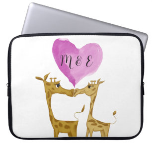 Funda Para Portátil Adorables amantes de la jirafa