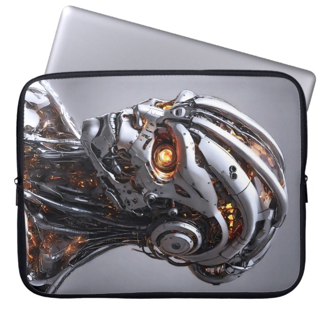 Funda Para Portátil Advanced AI Chrome Android Cyborg Futuristic (Frente)