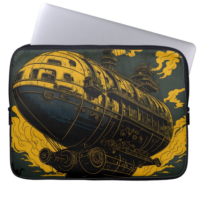 Funda Para Portátil Aeródromo Majestic Steampunk - Elegancia Retro (Frente)
