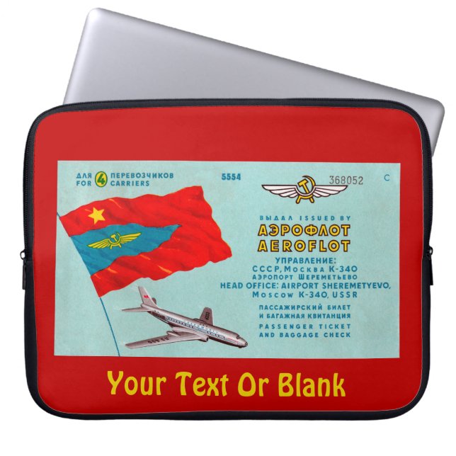 Funda Para Portátil Aeroflot Passenger Ticket (Frente)